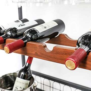 Stylish X-cosrack Mobile Bar Cart with Wine Rack