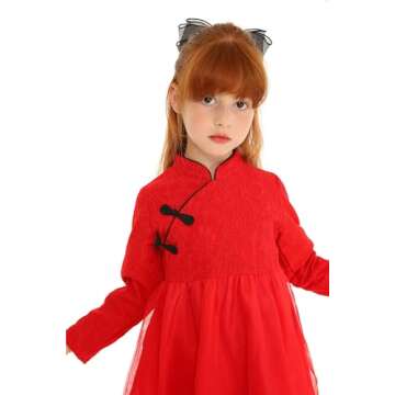 Mud Kingdom Little Girl Special Occasion Dresses Chinese New Year Traditional Pink Size 7-8