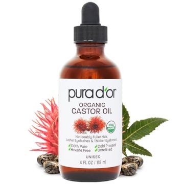 PURA D'OR Organic Castor Oil for Fuller Thicker Eyelashes