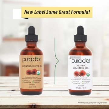 PURA D'OR Organic Castor Oil for Fuller Thicker Eyelashes