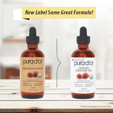 PURA D'OR Organic Castor Oil for Fuller Thicker Eyelashes