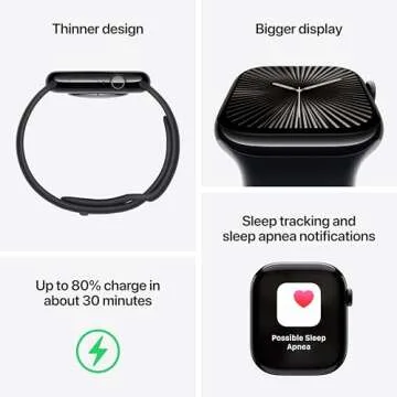 Apple Watch Series 10 [GPS 46mm case] Smartwatch with Rose Gold Aluminium Case with Light Blush Sport Band - S/M. Fitness Tracker, ECG App, Always-On Retina Display, Water Resistant