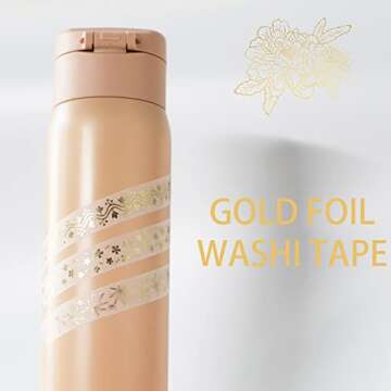 Gold Vintage Washi Tape Set - 12 Rolls for Creative Crafts