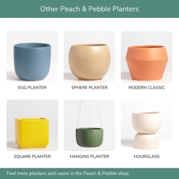 PEACH & PEBBLE Black Ceramic Planter for Indoor Plants