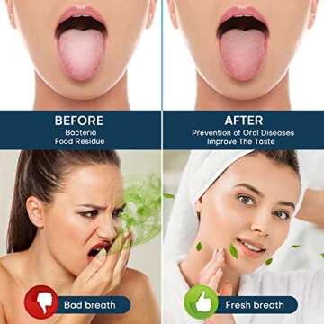 Zapettry 2 Pack Tongue Scraper, Bad Breath Treatment Metal Tongue Scraper for Adults, Professional Tongue Cleaner for Oral Care, 100% 304 Stainless Steel Tongue Scrapers with Case
