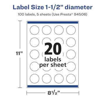 Avery Waterproof Round Labels - Durable & Customizable