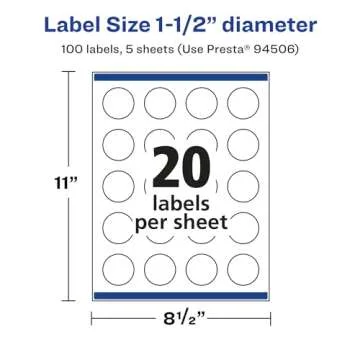 Avery Waterproof Round Labels - Durable & Customizable