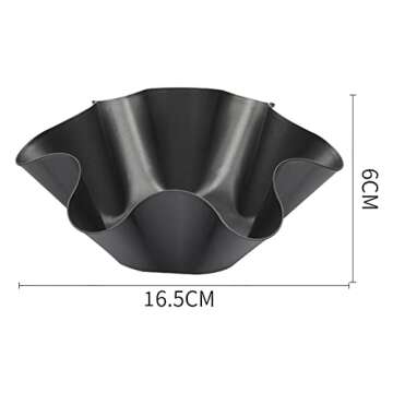 UUYYEO 2 Pcs Non Stick Baking Bowls Tortilla Bowl Maker Carbon Steel Baking Molds Black Salad Bowl P...