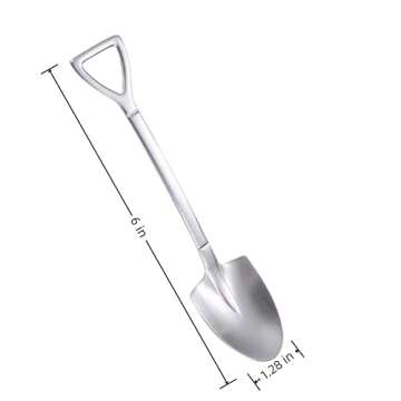 Smilesunus 10 Pcs Mini Shovel Spoons Dessert Spoons Stainless Steel Ice Cream Yogurt Spoons