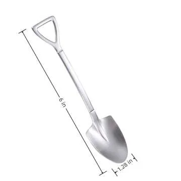 Smilesunus 10 Pcs Mini Shovel Spoons Dessert Spoons Stainless Steel Ice Cream Yogurt Spoons