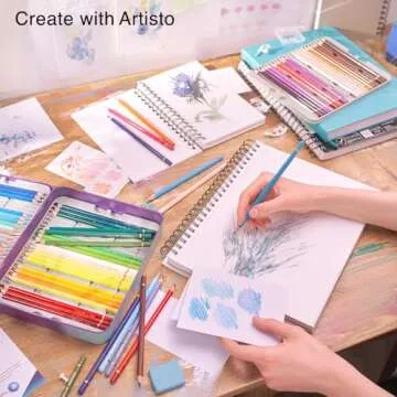 Artisto Premium Colored Pencils, Quality 3.8mm Soft Core Leads, Rich & Vibrant Colors, Blendable, Perfect for Beginner & Advanced Artists (72 Colors)