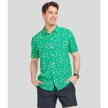 Tipsy Elves Men's St. Patrick's Day Lucky Charmer Button Down Shirt Size Large