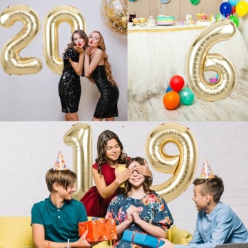 Giant White Gold Number 9 Balloon for Birthday Decor