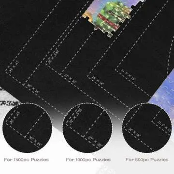 Lavievert 1500 Piece Jigsaw Puzzle Mat Roll Up with Unique Auxiliary Line Design, Portable Puzzle Board for Adults & Kids, Non-Slip Puzzle Keeper Storage Saver for 1500 1000 500 Piece Puzzles