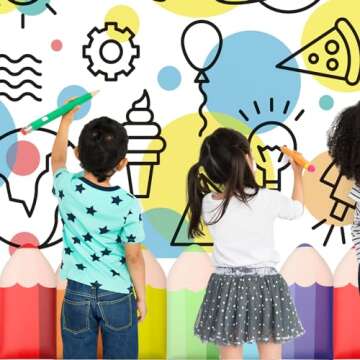 Jetec Colorful Anti Collision Wall Padding for Kids - 18 Pcs Peel and Stick 23.6 x 11.8 Inch