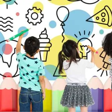 Jetec Colorful Anti Collision Wall Padding for Kids - 18 Pcs Peel and Stick 23.6 x 11.8 Inch