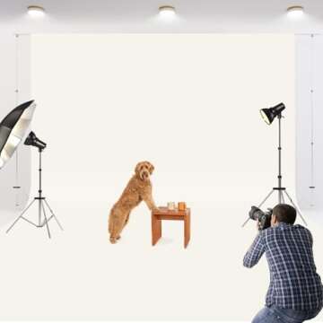 Aimosen 10x10 FT Ivory Backdrop Background for Photography Large Photo Backdrop Curtain Drapes, High Density Ivory Screen Backdrops for Portrait Photoshoot Booth Video Studio