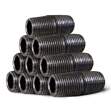 SupplyGiant 1/2 Inch Black Steel Pipe 10-Pack
