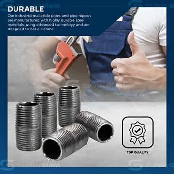 SupplyGiant 1/2 Inch Black Steel Pipe 10-Pack