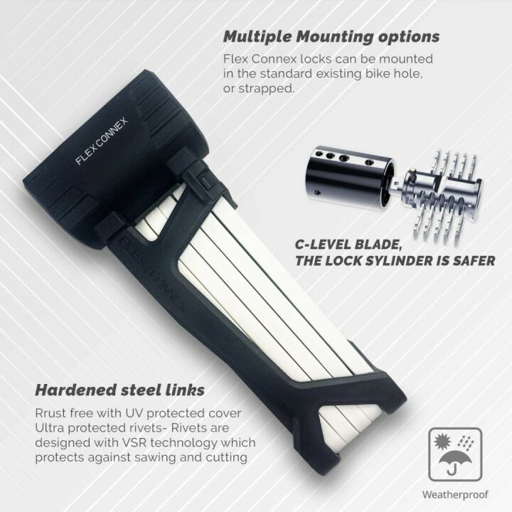 Cut Resistant Flex Connex Bicycle Lock - 35" Lightweight