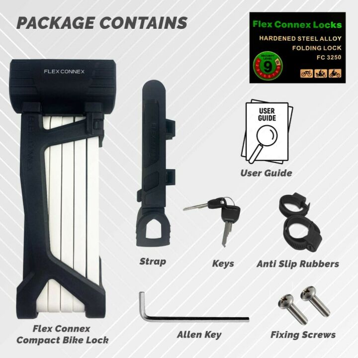 Cut Resistant Flex Connex Bicycle Lock - 35" Lightweight