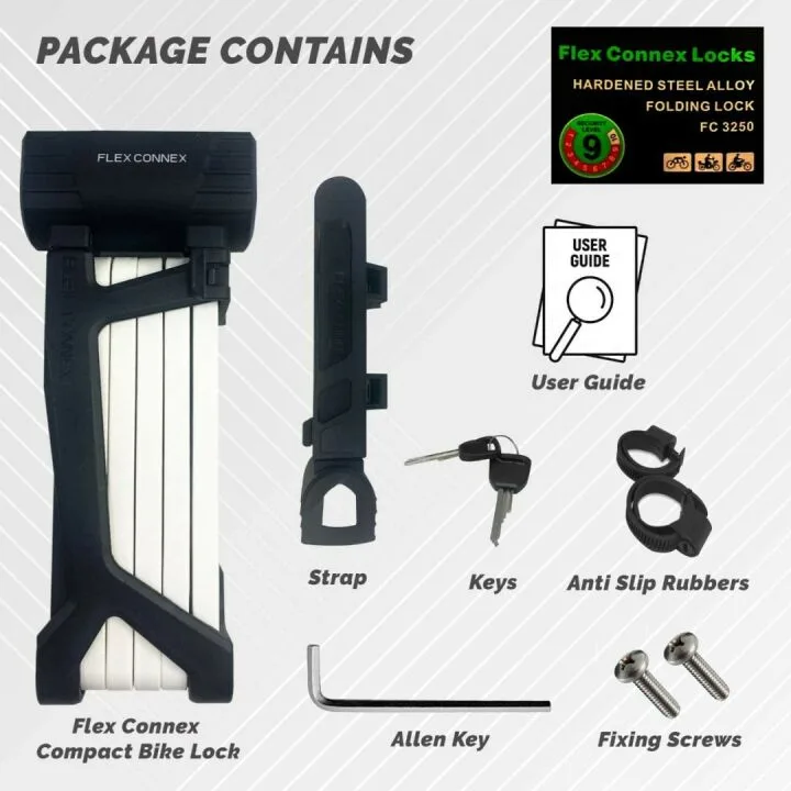 Cut Resistant Flex Connex Bicycle Lock - 35" Lightweight