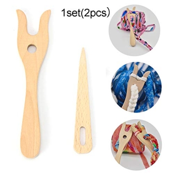 thanksky Wooden Knitting Fork Set for DIY Crafts