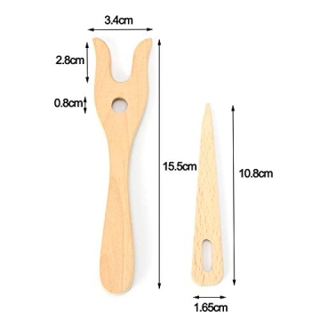 thanksky Wooden Knitting Fork Set for DIY Crafts