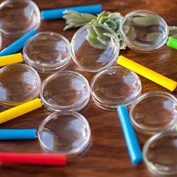 Huji Plastic Magnifying Glasses for Children's Party Favors Birthday Parties School (12 PCS, Magnifying Glasses)