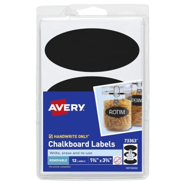 Avery Chalkboard Labels - Elegant Organizing Solution, 12 Count