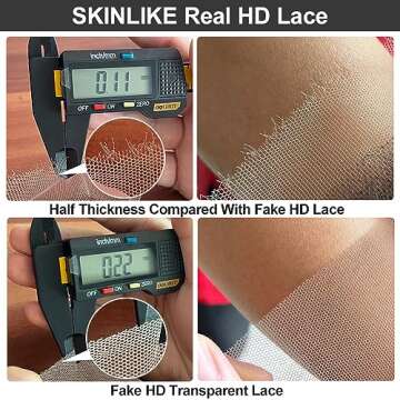 SKINLIKE Real HD Lace Frontal Human Hair Pre Plucked Natural Hairline Invisible HD Lace Closure Ultra Thin Swiss HD Lace Bleach Knots Closure Human Hair with Baby Hair (5x5 Hd Straight, 14 inch)