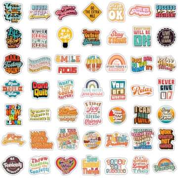 100 Pack Motivational Stickers, Positive Inspirational Decals, Teacher Rewards for Phone Cases, Gifts for Valentine’s Day, Water Bottle Stickers for Women, Teens, Kids and Adults (Inspire)