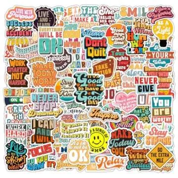 100 Pack Motivational Stickers, Positive Inspirational Decals, Teacher Rewards for Phone Cases, Gifts for Valentine’s Day, Water Bottle Stickers for Women, Teens, Kids and Adults (Inspire)