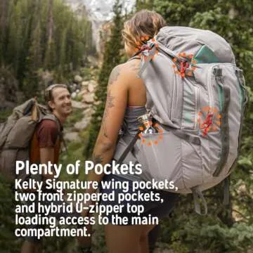 Kelty Redwing 50 – 50 Liter Internal Frame Backpack for Hiking, Backpacking, Travel, Hip Belt, Tailored Fit, 2023 (Lyons Blue)