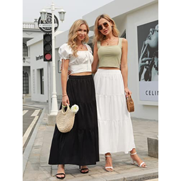 Stylish Annebouti White Boho Maxi Skirt for Women
