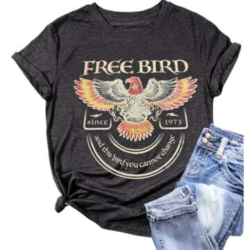 Women Vintage Rock Band Shirts Country Music Shirts Graphic Tees Concert Outfit Short Sleeve Tops(XL...