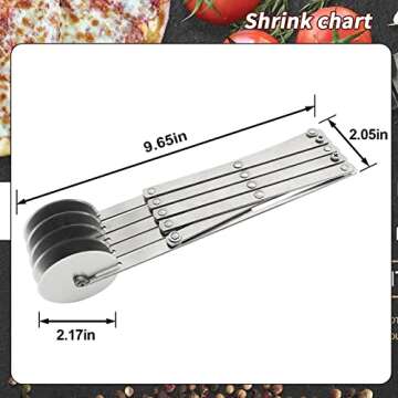 Nicheo 5 Wheel Pastry Cutter Stainless Steel Expandable Pizza Slicer Durable Dough Cutter Multi-Round Brownies Ravioli Cookie Divider Baking Cutter Roller