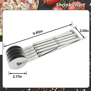 Nicheo 5 Wheel Pastry Cutter Stainless Steel Expandable Pizza Slicer Durable Dough Cutter Multi-Round Brownies Ravioli Cookie Divider Baking Cutter Roller