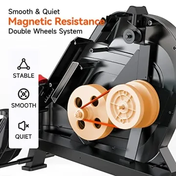 Pooboo Magnetic Rowing Machine with Tablet Holder and Resistance