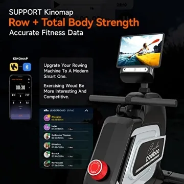 Pooboo Magnetic Rowing Machine with Tablet Holder and Resistance