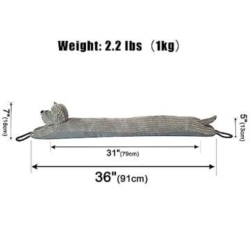 Marwood Under Door Draft Stopper Decorative Wind Stopper 36 inch for Door & Window, Weighted Animal ...