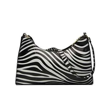 Fashion Zebra Print Women Tote Shoulder Bag PU Leather Clutch Purse and Handbag Wallet Travel Bag (Zebra Print) One Size