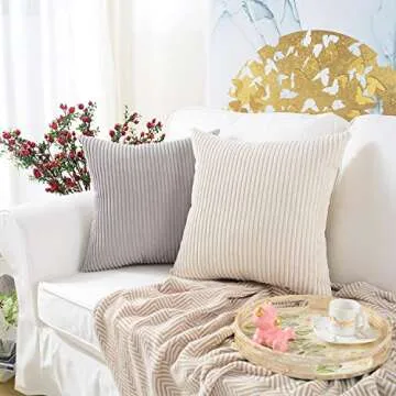 Mernette Soft Corduroy Throw Pillow Covers for Home Decor
