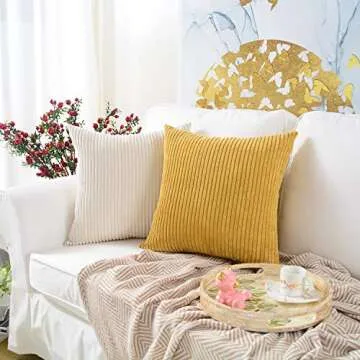 Mernette Soft Corduroy Throw Pillow Covers for Home Decor