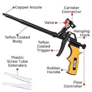 Wolline Spray Foam Gun Insulation 2-Pack for Easy Projects