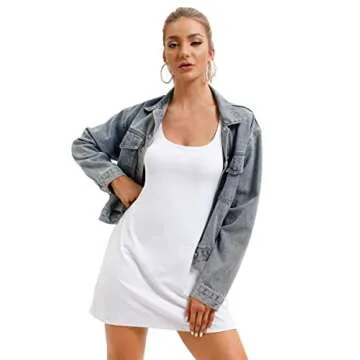 Womens Tennis Dress, Workout Dress with Built-in Bra & Shorts Pockets Summer Dress for Golf Athletic Dresses for Women White