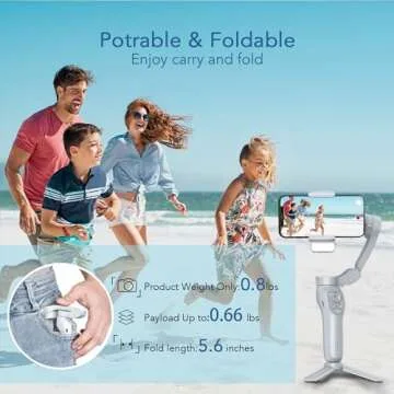 3-Axis Phone Gimbal with Adjustable Fill Light，Gimbal Stabilizer for Smartphone, Phone Stabilizer for Video Recording, Gimbal for Android &iPhone，TikTok YouTube Vloging kit-JCROBOT iSleeky L7C Plus