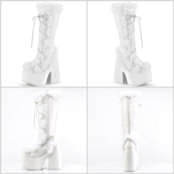 Doeug White Fur Platform Boots for Punk Style Lovers
