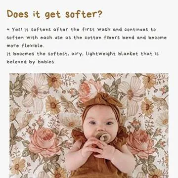 Floral Muslin Swaddle Blanket for Newborns