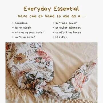 Floral Muslin Swaddle Blanket for Newborns